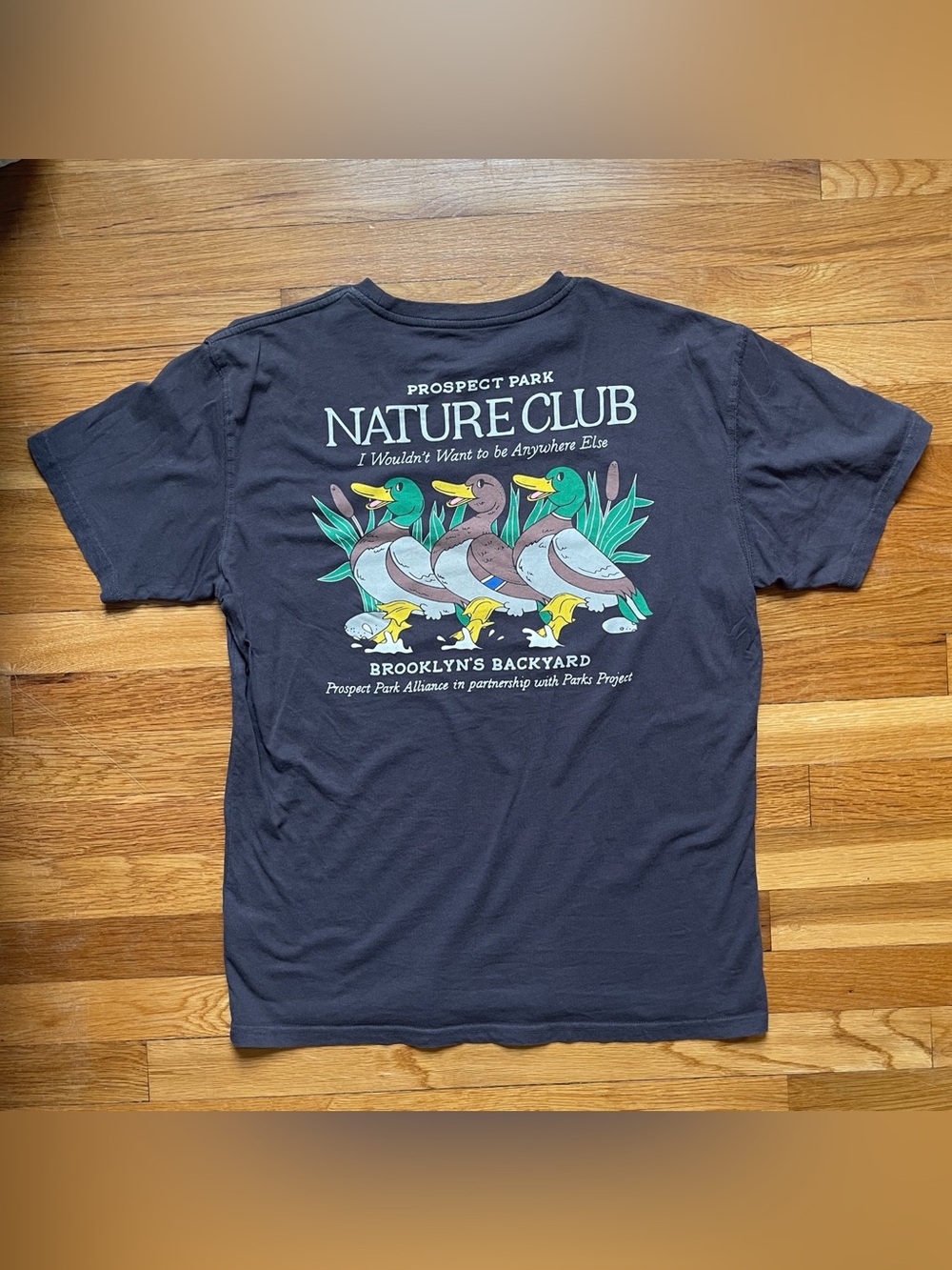Parks Project charcoal Prospect Park Nature Club Cotton T-Shirt size medium
